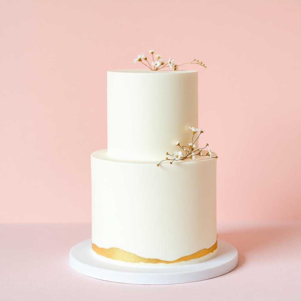 Pastel minimalista con detalle de oro