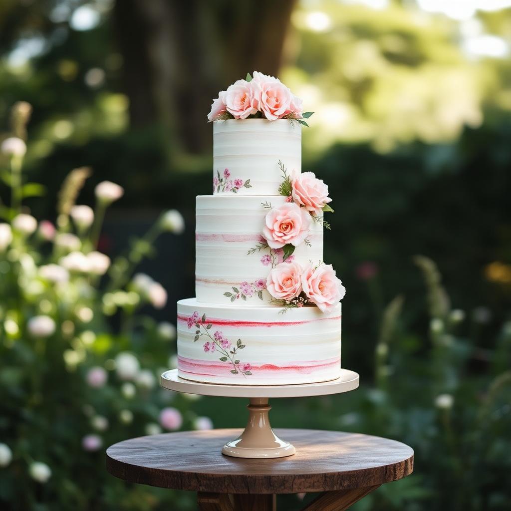 Pastel romántico con acuarela floral