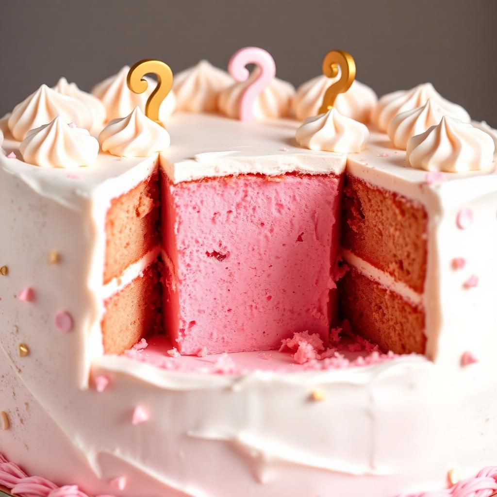 Pastel revelación con interior rosa